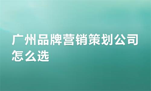廣州品牌營銷策劃公司怎么選