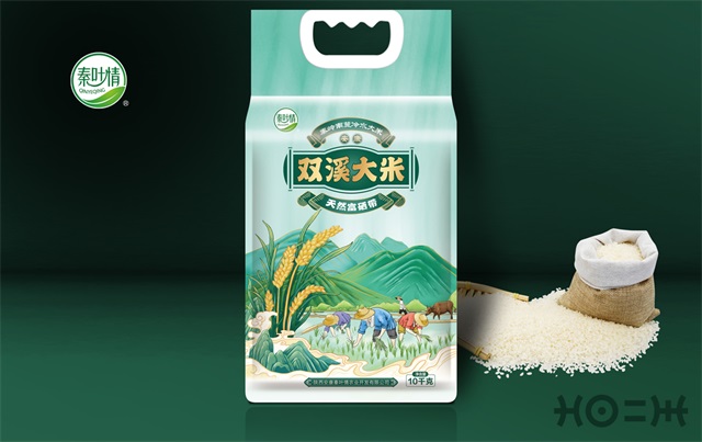 安康秦葉情雙溪大米包裝設計_西安農產品品牌策劃設計公司案例
