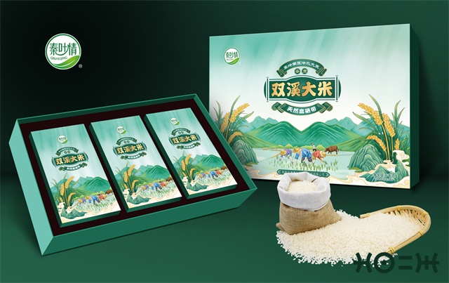 安康秦葉情雙溪大米包裝設計_西安農產品品牌策劃設計公司案例