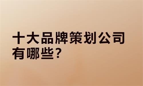 中國十大品牌策劃公司有哪些