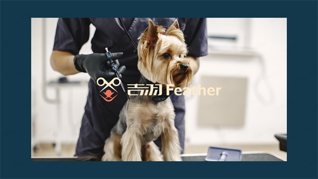 吉羽寵物剪刀logo設計
