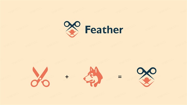 吉羽寵物剪刀logo設計