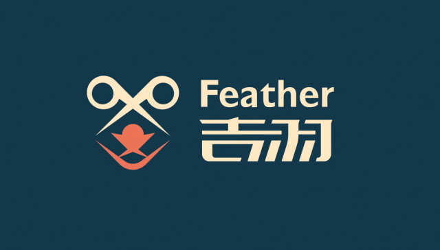 吉羽寵物剪刀logo設計